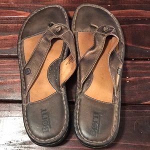 Born bronze flip flops